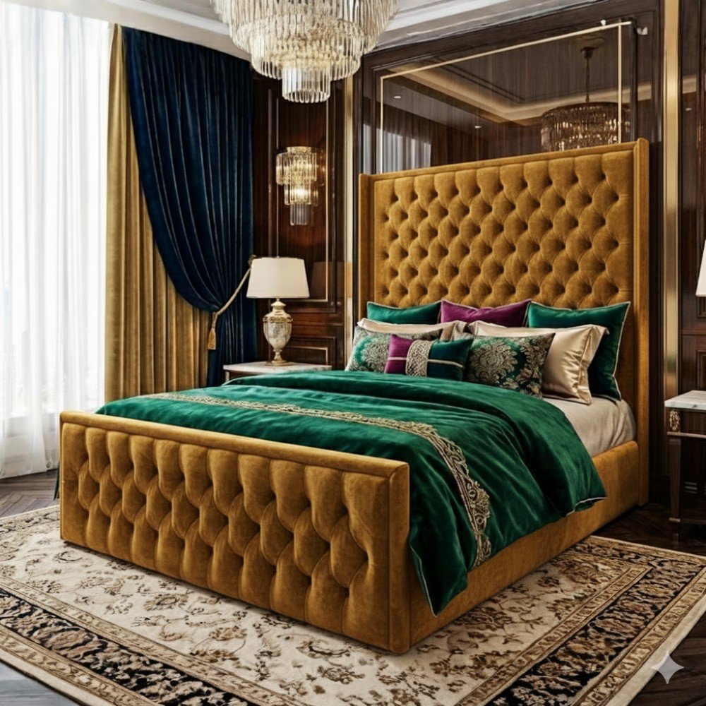 Plush Velvet Mustard Gold