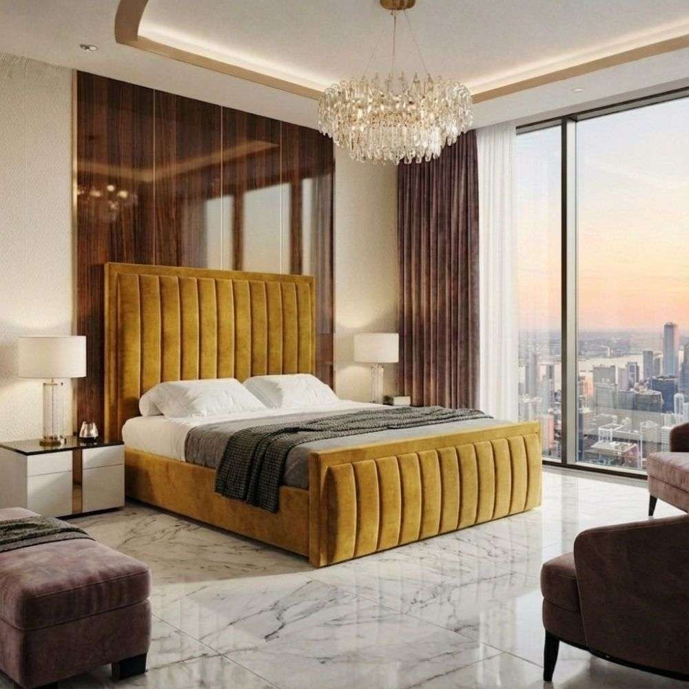 Plush Velvet Mustard Gold