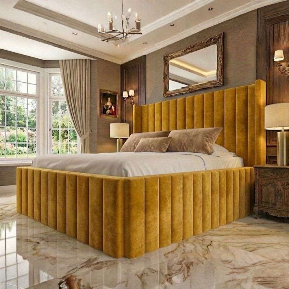 Plush Velvet Mustard Gold