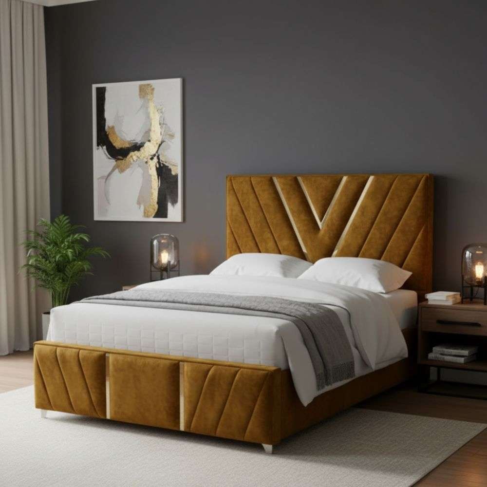 Plush Velvet Mustard Gold