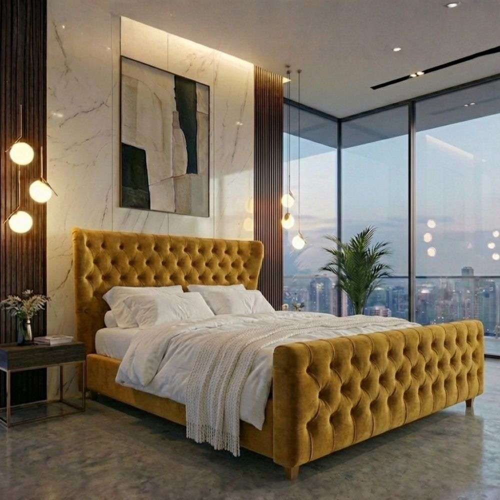 Plush Velvet Mustard Gold