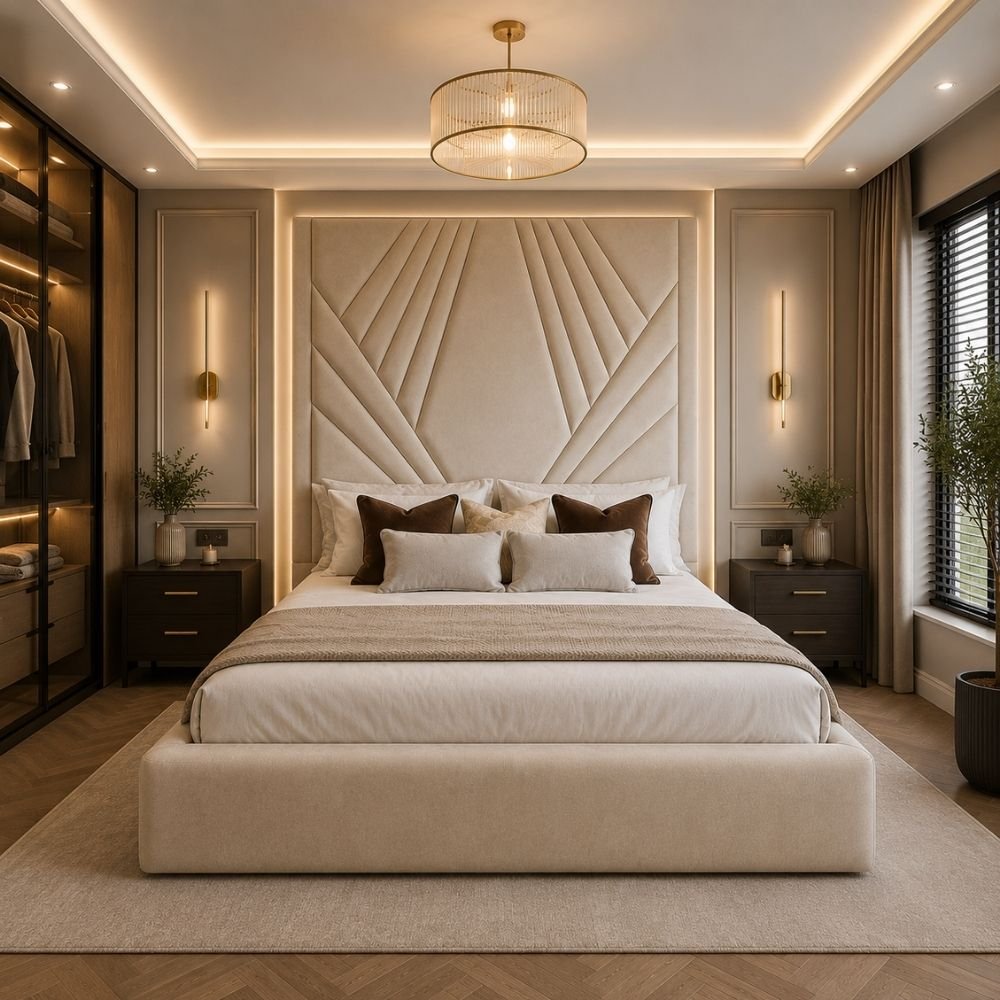 104 Luxe High Headboard Bed - Image 1